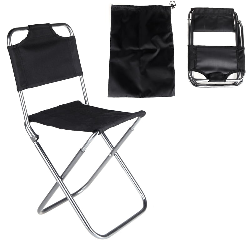 Black Lightweight Portable Chair Folding Camp Stool Camping Rothco 4474 