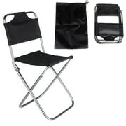 Portable Folding Aluminum Oxford Cloth Chair Outdoor Fishing Camping with Backrest Carry Bag Black