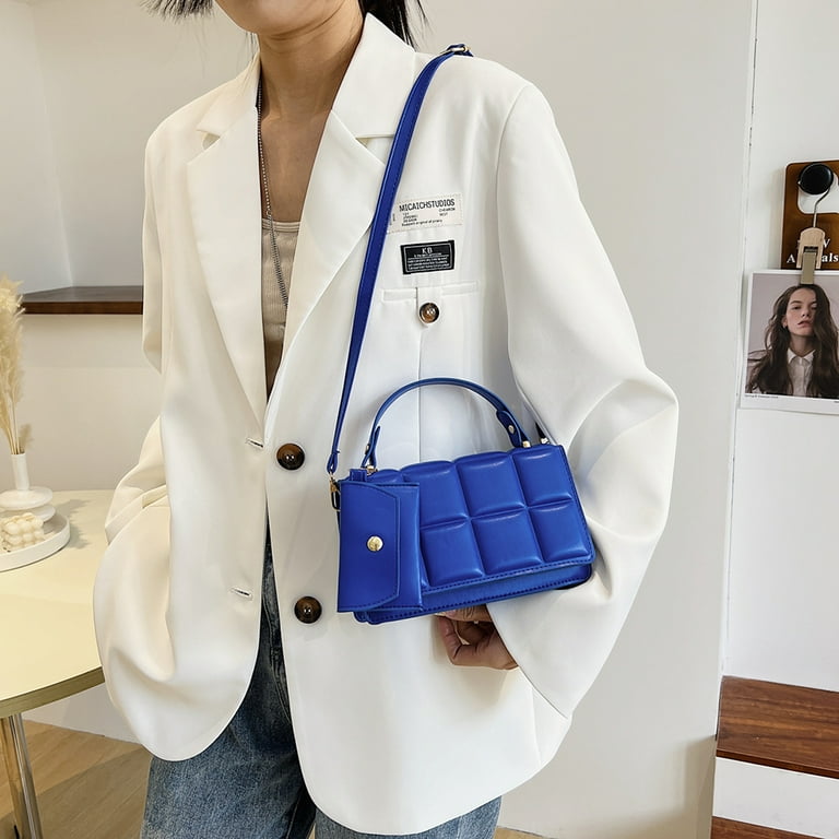 Yucurem Fashion Designer Square Leather Handbags, Solid Color
