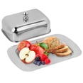 thumbnail image 1 of Khall Plat à Beurre en Acier Inoxydable Plateau de Fromage Boîte de Rangement pour Aliments Contenant à Dessert avec Couvercle, Contenant à Fromage, Contenant à Beurre, 1 of 8