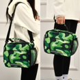 thumbnail image 5 of FORMRS Student Lunch Bag Insulated Reusable Cooler Box with Zipper Pockets, Green Camouflage Pattern, 5 of 9