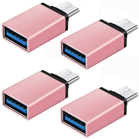 FREEDOMTECH USB C to USB Adapter Type C OTG (4-Pack) USB C Male to USB 3.0 A Female Connector Compatible for MacBook Pro 2019 2018, Samsung Galaxy S10 S9 S8 Note 9 8, LG V40 V30 G6, Google Pixel 2 XL