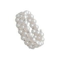 thumbnail image 3 of Women Chic Pearl Rhinestone Stretch Bracelet for Faux Pearl Rhinestone Bridal Wedding Prom 3 Row, 3 of 8