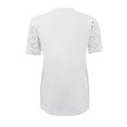 thumbnail image 4 of gakvbuo Buttons Up Summer Tops For Women V-Neck Pleated Ruffle Lace Short Sleeve Button Shirts Tunic Vest Blouses Dressy Casual Work Shirts, 4 of 6