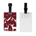 thumbnail image 2 of Luggage Tags for Suitcases, Christmas Buffalo Plaid Leather Bag Luggage Tags ID Label Tags Privacy Protection Travel Bag Labels, 2 of 6