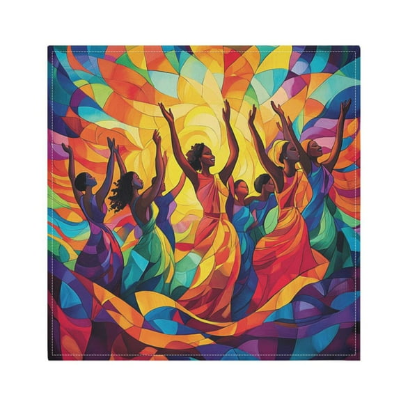 Satin Polyester Napkins - 20x20 InchSingle-Sided Printed Napkins, 1-Piece/4-Piece/6-Piece Set, DIY Personalized Table Setting，A Vibrant and Dynamic Illustration