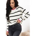 thumbnail image 5 of Redhotype Elevate Your Style with the Vibrant White Stripe Drop Shoulder Sweater, 5 of 8