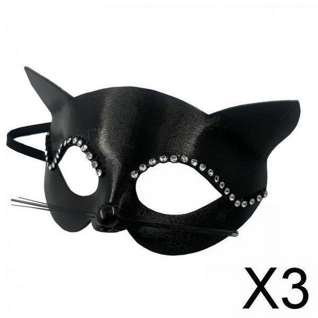 BELOVING 3xfemmes Chat Noir Animal Mascarade pour Costume d'Halloween Accessoires Spectacle