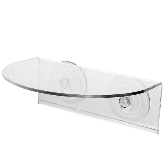 Qucyy 1Pc Acrylic Window Shelves Indoor Plant Shelves with Suction Cup (Transparent)