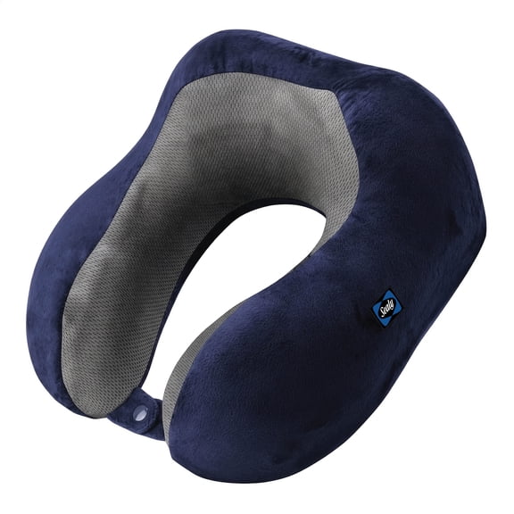 Sealy Travel Navy/Gray Memory Foam Neck Pillow
