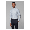 Boss Slim-fit shirt in printed Italian Oxford cotton Open Blue Size XL
