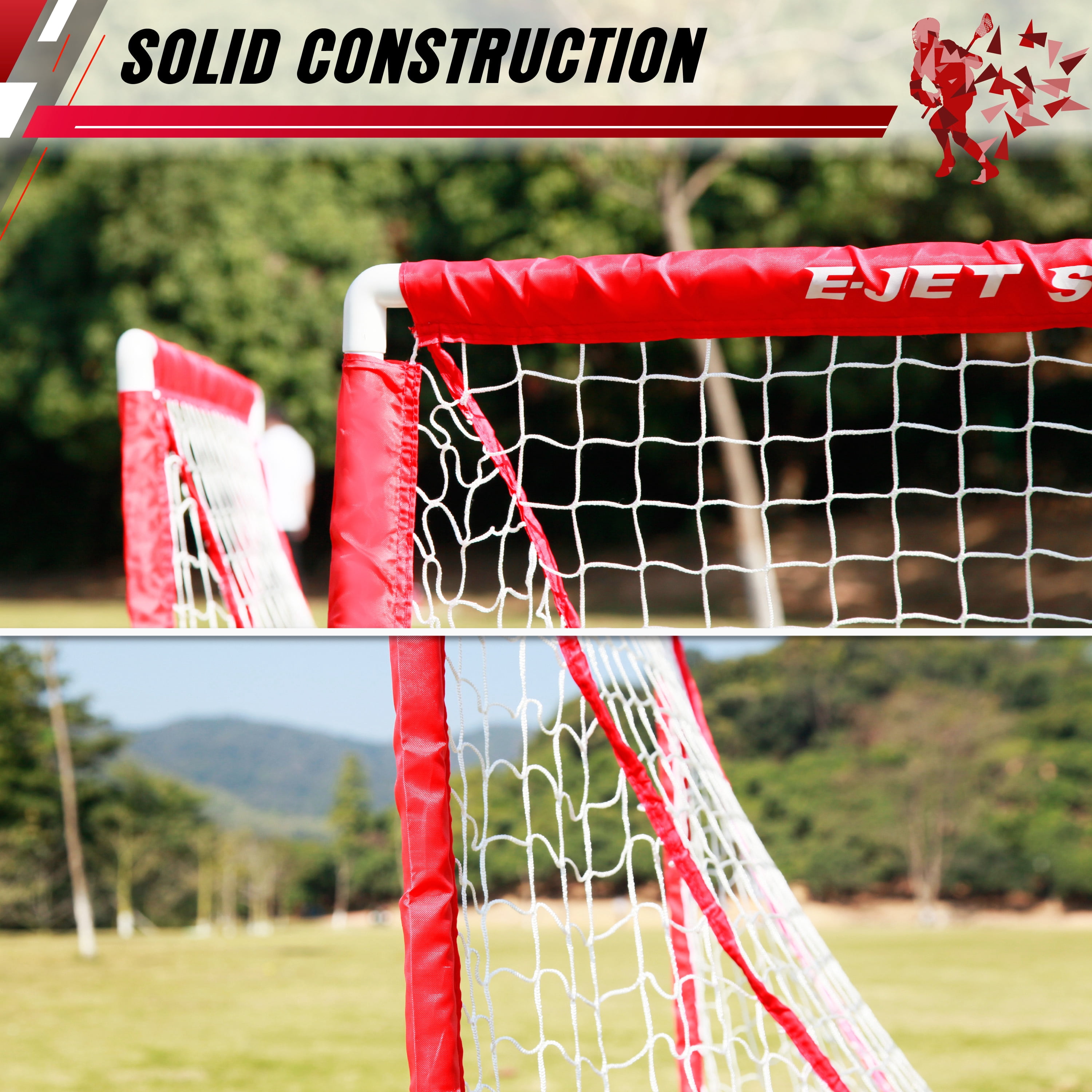 Lacrosse Goals for Youth & Kids, E-Jet, Children Teens Backyard Training, Practice & Exercise, Set of 2