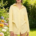 thumbnail image 5 of Purcolt Womens Striped Button Down Shirts Dressy Casual Long Sleeve Collared Blouses Boyfriend Work Office Tops, 5 of 6
