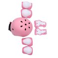 thumbnail image 4 of 7 Uds. Rodilleras para casco para niños, coderas, muñequeras, equipo de protección deportivo para monopatín al aire libre, patinaje sobre ruedas, patinaje sobre hielo, color rosa, 4 of 5