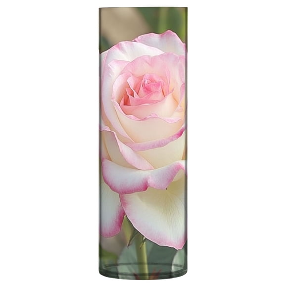 Plastic Vase 11.8 x 3.9 Inch Vase Transparent Non-Breakable Plastic Ornamental Culture Bottle Storage Jar Modern Family Wedding Decoration A Pink Rose