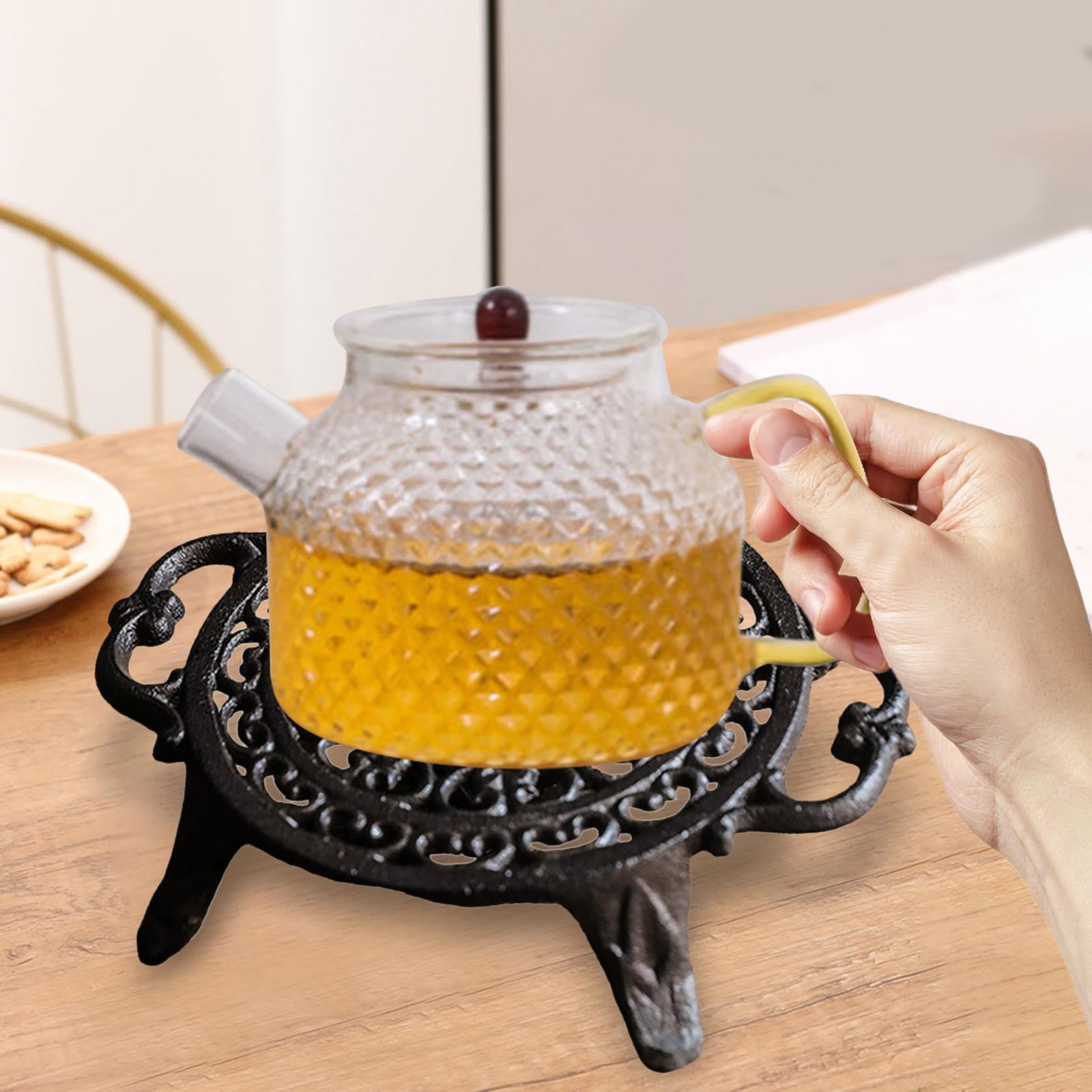 Universal Teapot Warmer - Beautiful Aluminum alloy Warmers|Tea Pot Heater  in Frosted Gold with Ornate Design.