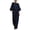 Navy, variant on Womens 2 Piece Lounge Sets Casual 3/4 Sleeve Tunic Tops Loose Wide Leg Pants Tracksuit Travel Outfits White