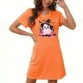 thumbnail image 2 of Censtreet Women's Oversized Short Nightgown Fashion Chest Print Short Sleeve Nightdress, 2 of 3