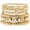 X-Gold Cross Bead Set, variant on Women's Bohemian Style Stackable Gold-Plated Beaded Elastic Bracelet, Elastic Stackable Friendship Bracelet Set, Bohemian Style Jewelry