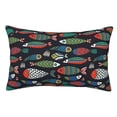 thumbnail image 1 of Balery Hand Drawn Colorful Fishes Funda de Cojín Estampada, Regalos para Mujeres, Regalos de Amor para Ella, Regalos para Novia o Esposa, Funda de Almohada-16"x24", 1 of 6