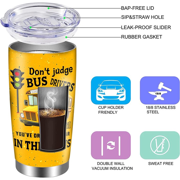 School Bus Driver 12 oz Insulated Water Bottle