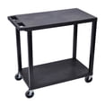 thumbnail image 3 of Luxor Multipurpose 2 Flat Shelves Storage Utility Cart with 2 Shelves Multipurpose Storage Plastic Tub Utility Cart - Black, 3 of 3