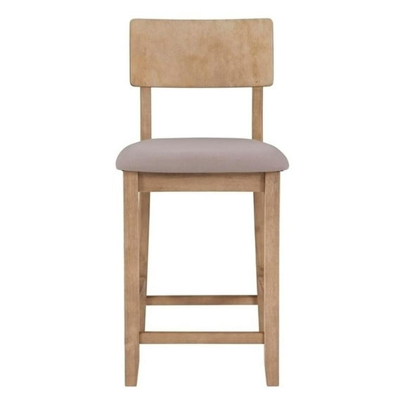 Riverbay Furniture 25.5" Transitional Wood Counter Stool in Grey Padded Seat