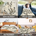 thumbnail image 2 of Yayeee Throw Blanket for Couch Soft Warm 60" x 80" Sofa Chair Bed Decoration, Beige Birds, 2 of 7