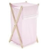 Badger Basket Pink Gingham Wood Frame Hamper