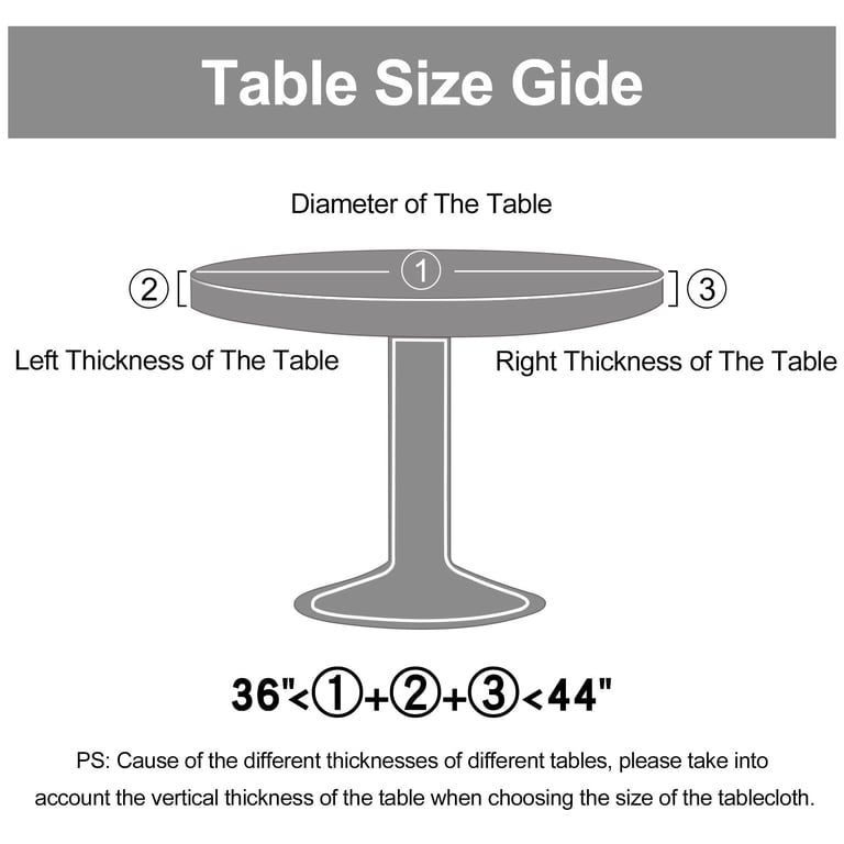 decorUhome Round Waterproof Fitted Tablecloth, Elastic Edge photo 7