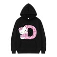 thumbnail image 3 of Sudadera con capucha de manga larga para hombre y mujer, A-Z con letras de Hello Kitty, ropa de dibujos animados, Kawaii, regalo de cumpleaños, Sanrio, color negro, 2024, 3 of 5