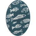 thumbnail image 2 of Unique Loom Outdoor Coastal Collection Area Rug - Whish (2'  x 3' 1" Oval Blue/Ivory), 2 of 9