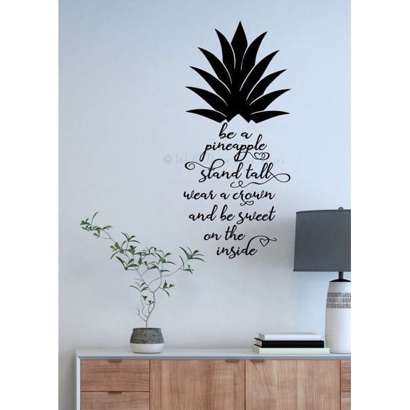 Wall Art Sticker Quotes Be A Pineapple Stand Tall Teen Decor Vinyl Decals 23x11-Inch Black