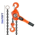 thumbnail image 3 of 6600 LBS 10 FT Lever Chain Hoist, 3 Ton Heavy Duty Capacity, Dual G80 Hooks, Double-Pawl Brake & 360° Rotation, for Warehouse, Building, Automotive & Industrial Machinery, 3 of 8