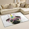 thumbnail image 2 of Coolnut Lightweight Soft Area Rugs 31x20 Inch, Ashionable Pug Unicorn Floor Mat Doormat for for Rooms Entrance Hardwood Floor Living Room 2'7" x 1'8"） Nursery Rugs, 2 of 6