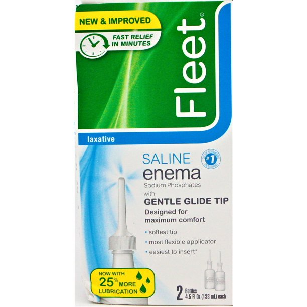 2pk Fleet Laxative Saline Enema for Adult Constipation, 4.5oz each