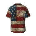 thumbnail image 6 of Lsque American Flag1 print Men's Cuban Collar Short Sleeve Shirt Summer Beachwear Casual Button Down Fashionable Vacation Leisure Shirt-Medium, 6 of 7