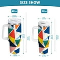 thumbnail image 6 of Yayeee 40oz Stainless Steel Tumbler with Straw and Handle Double-Wall Insulated Travel Water Bottle, Red Triangles, 6 of 8