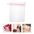thumbnail image 2 of OUNONA 100pcs Party Treat Bags Pink Organza Drawstring Bags for Baby Shower Women, 2 of 7