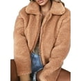 thumbnail image 4 of Sunisery Womens Thick Warm Teddy Bear Pocket Fleece Jacket Coat Zip Up Outwear Overcoat, 4 of 6
