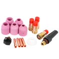 thumbnail image 2 of TIG Welding Torches Stubby Gas Lens Collets Alumina Nozzles Back Cap Kit for 17 18 26 Series 32Pcs,red & black, 2 of 8