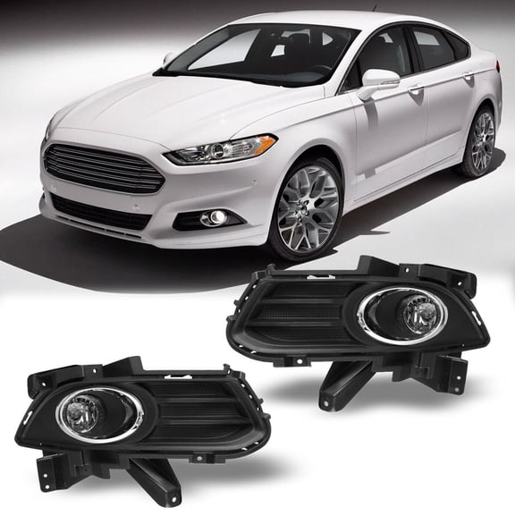 Fog Lights Compatible for Ford Fusion 2013 2014 2015 2016 Assembly Lamps Driver Passenger Replacement Clear Lens