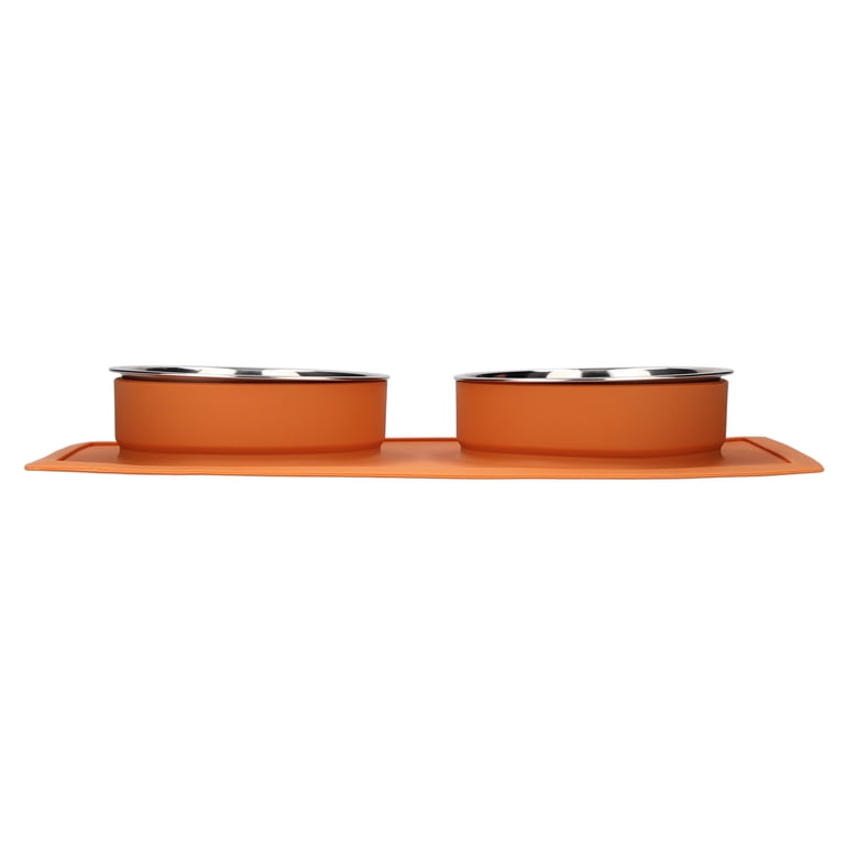 Vibrant Life Double Pet Bowls, 1.98 Cups Each, Orange photo 6