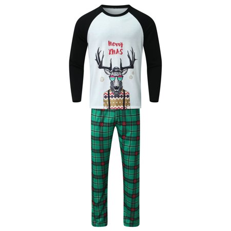 

Christmas Deer Print Top And Pants Clothes Set Family Matching Pajamas