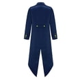 thumbnail image 2 of YEAHDOR Boys Renaissance Steampunk Long Sleeved Tailcoat Medieval Victorian Gothic Notch Lapel Jacket Navy Blue-B 16, 2 of 4