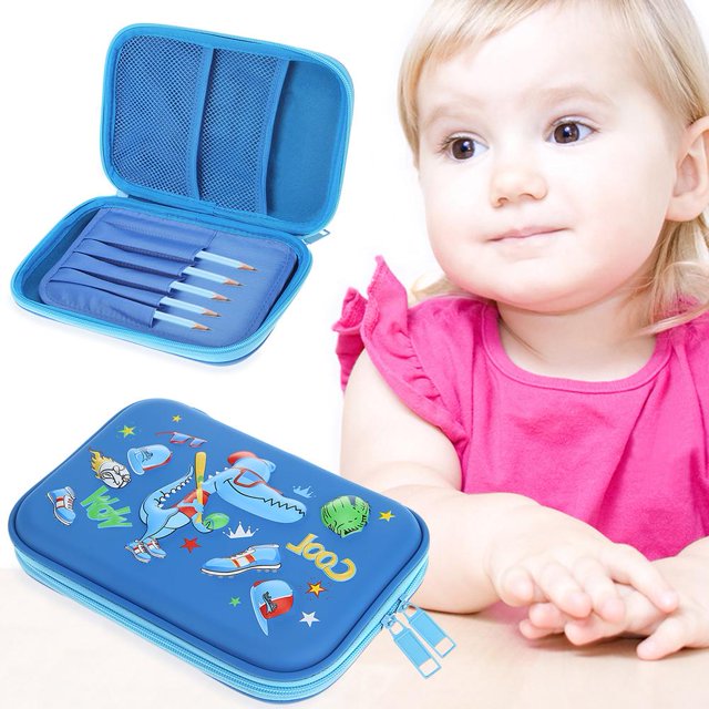 Juego de dibujos animados Estudiantes Estuche para lápices Niñas Niños Estuche para lápices de gran capacidad (Azul Likrtyny Oficina Multiescena Multifunción