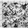 thumbnail image 2 of Soimoi Bird With Leaves Print, Velvet Fabric, Decor Sewing Fabric by The Yard 54 Inch Wide,Decorative Fabric for Upholstery and Home Accents, White & Black, 2 of 5