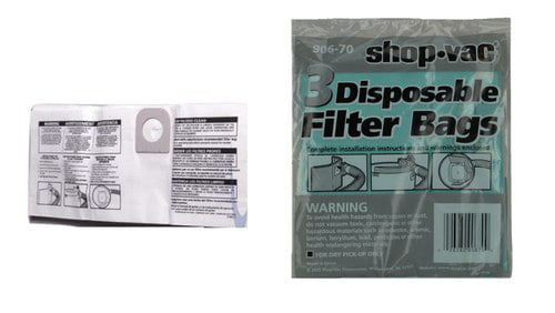 SHOP-VAC 3 Disposable Collection Filter Bags for All Around® Part# 906-70