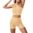 thumbnail image 2 of Afdoent Womens Workout Set Solid Color Yoga Suit Sports Vest Women's High Strength Shockproof Underwear Belly Holding Shorts Fitness Yoga 2 Piece Set Track Suits, 2 of 9