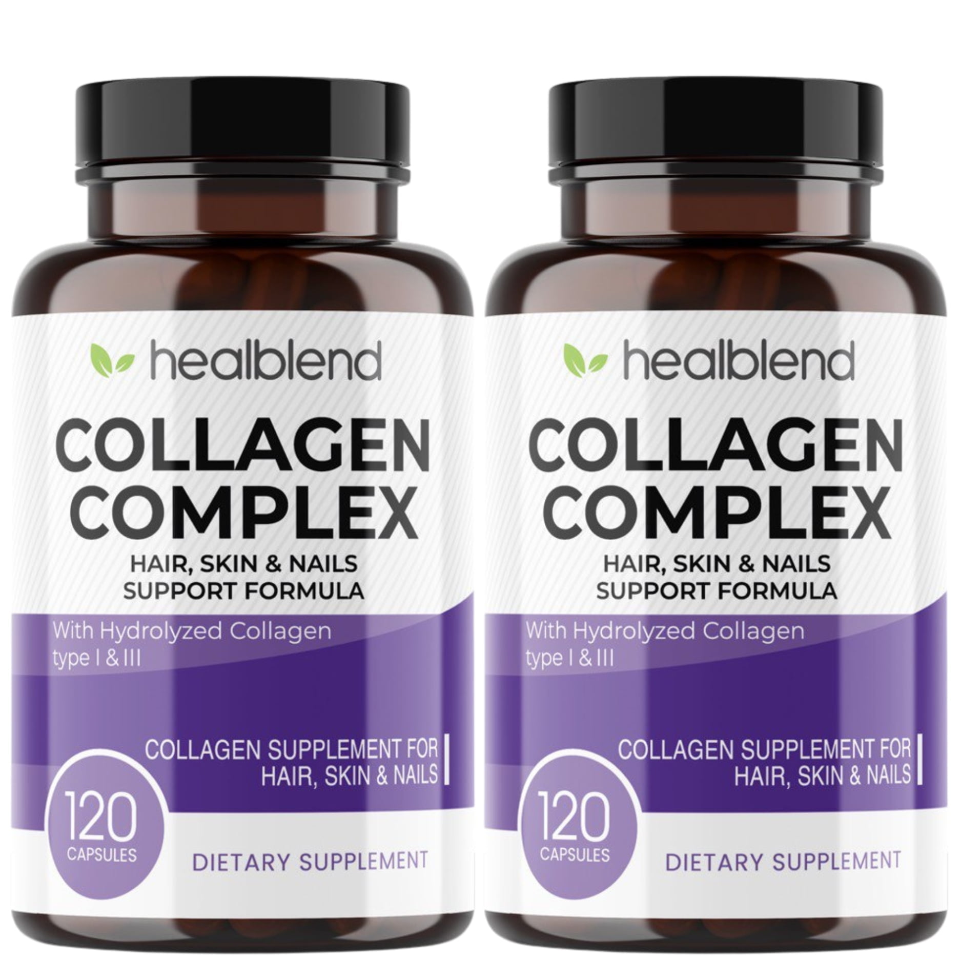 Healblend Collagen Complex - Hydrolyzed Collagen Supplement for Women and Men, Anti-Aging and Healthy Joints, Healthy Skin, Hair and Nails - 2-Pack